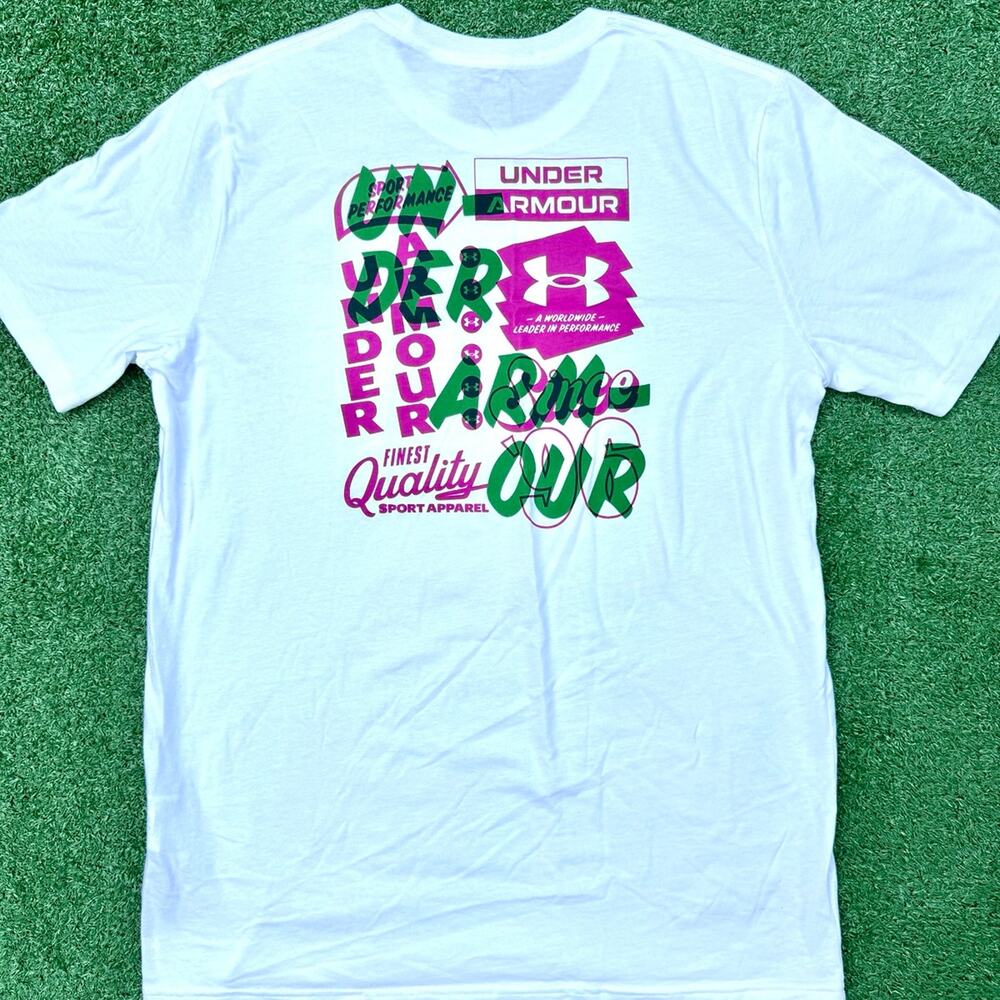2023 Under Armour White T Shirt New With Tag Retro Of The Vintage Type SS Rare